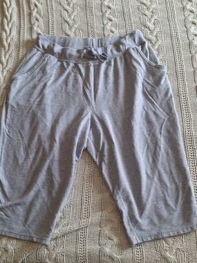 Woman's Hanes Light Gray Knit Drawstring Sleepwear Shorts Size 3XL